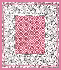 Stylish Pink Cotton Printed One Double Bedsheet With Two Pillowcovers-thumb3
