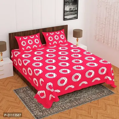 Comfortable Cotton Printed Double Bedsheet with Two Pillow Covers