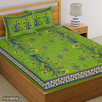 Comfortable Cotton Printed Double Bedsheet With Pillow Covers-thumb2