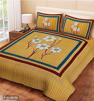 Comfortable Cotton Printed Double Bedsheet With Pillow Covers