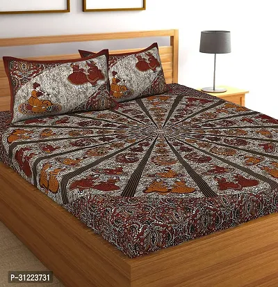 Trendy Cotton Printed Double Bedsheet with Pillow Cover-thumb0