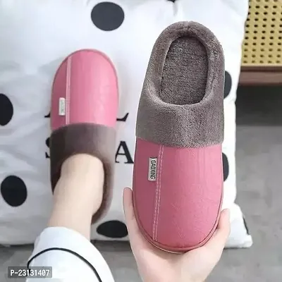 Elegant Pink Rubber Printed Slippers For Women