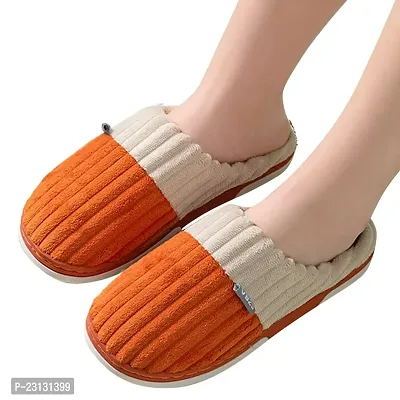 Elegant Orange Rubber Printed Slippers For Women