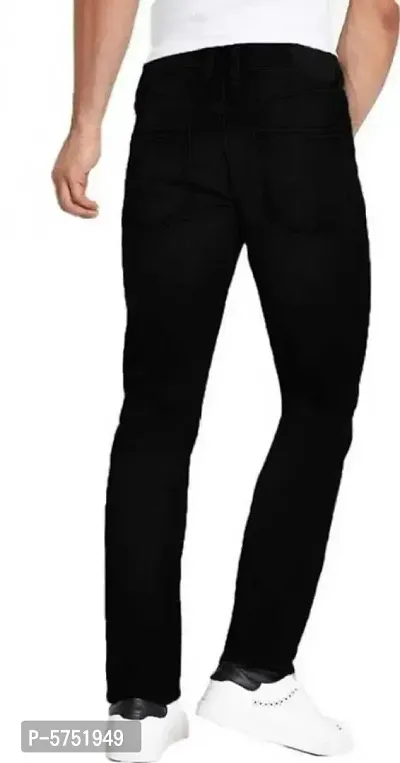 Men Black Knee Cut Jeans-thumb2