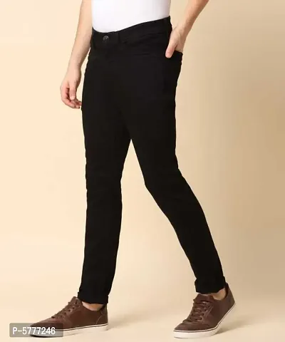 Men's Denim Black Slim Fit Jeans-thumb3