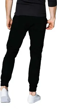 Men's Denim Black Knee Cut Slim Fit Jeans-thumb1