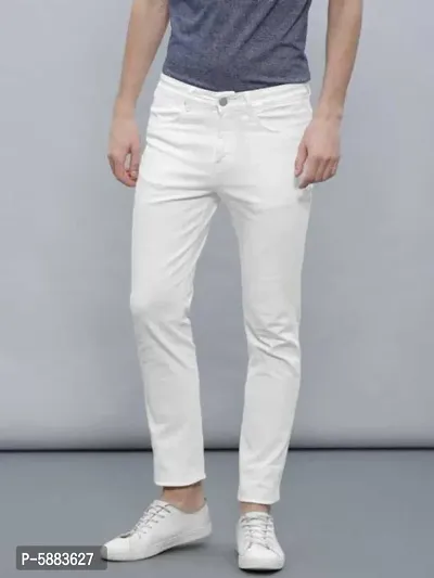 Men White Slim Fit Jeans-thumb0