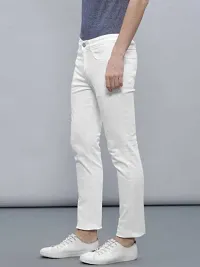 Men White Slim Fit Jeans-thumb2