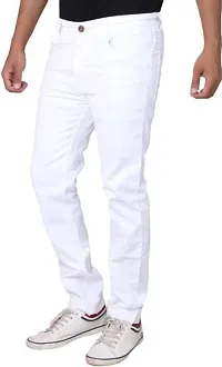 Men White Slim Fit Jeans-thumb2