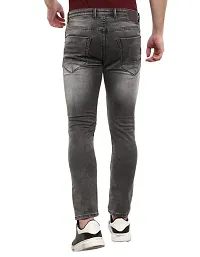 Stylish Denim Solid Grey Slim Fit Jeans For Men-thumb1