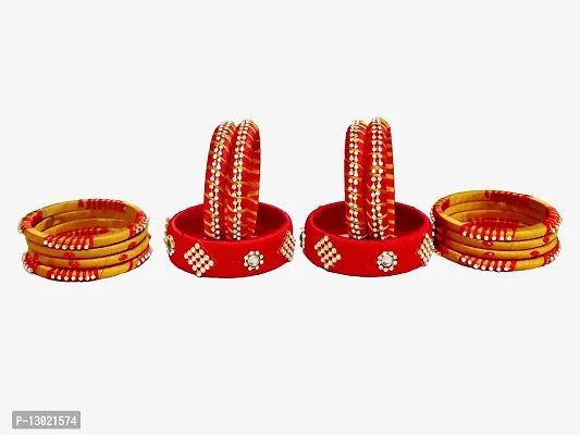 Beniwal Fashion Traditional Handmade Kundan Silk Thread Bangles Set Latest Beautiful Churiya for Ladies and girls Party and Casual Wear (Set of 14)-thumb2