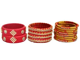 Beniwal Fashion Traditional Handmade Kundan Silk Thread Bangles Set Latest Beautiful Churiya for Ladies and girls Party and Casual Wear (Set of 14)-thumb2