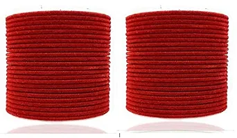 Hemnar Glass Velvet Beautiful Bangles Set for Women and Girls with Matching Colours On Ocassion of Birthdays, Parties & Functions - (Pack of 24 Bangles) (Red, 2.4)-thumb2