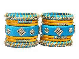 Beniwal Fashion Traditional Handmade Kundan Silk Thread Bangles Set Latest Beautiful Churiya for Ladies and girls Party and Casual Wear (Set of 14)-thumb1