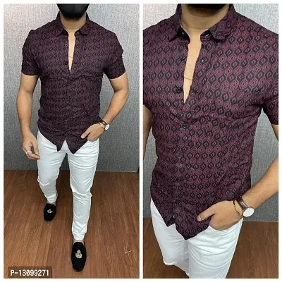 Classic Lyocell Printed Casual Shirts for Men