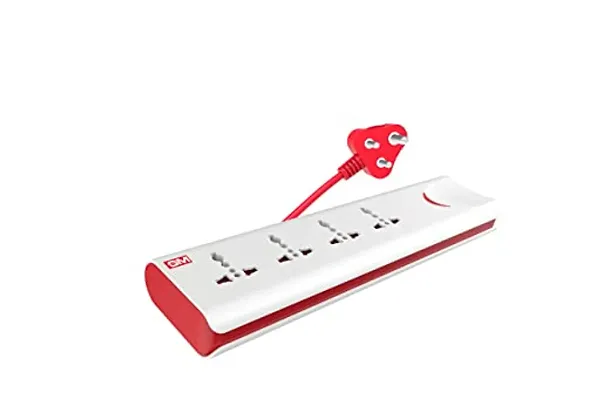E-Book 4+1 Power Strip Master Switch 3Pin 10AMP Thermal Trip Electrical Multiple Plug Socket 2M Length Power Indicator Safety Shutter 4 International Sockets Extension Board