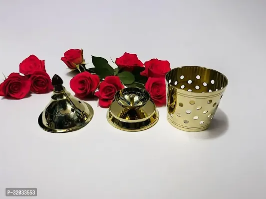 Grehshobha Brass Table Diya Height 6.2 inch-thumb2