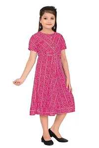 JUHI FASHIONS Girls Frock (2-3 Years, Red), Knee-Length-thumb1