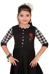 JUHI FASHIONS Black Frock for Girls-thumb4