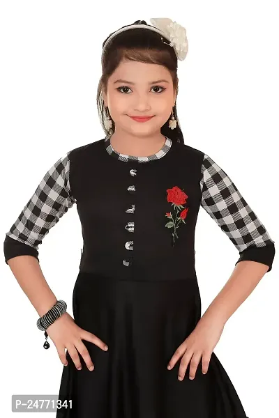 JUHI FASHIONS Black Frock for Girls-thumb5