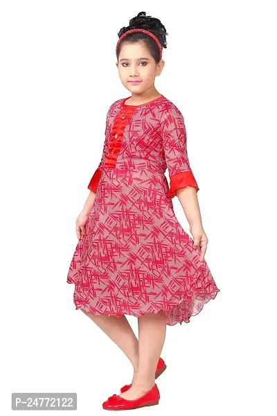 JUHI FASHIONS Floral Printed Frock for Girls-thumb2