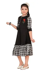 JUHI FASHIONS Black Frock for Girls-thumb1