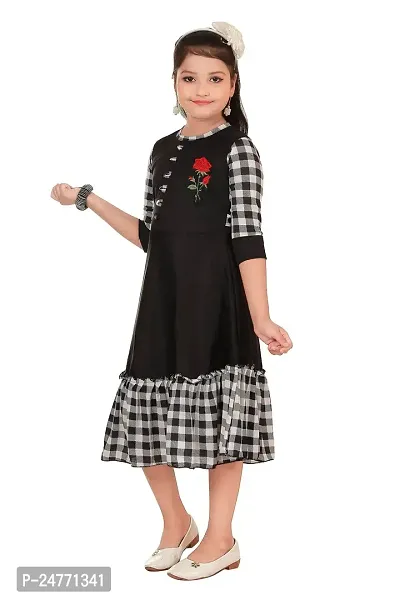 JUHI FASHIONS Black Frock for Girls-thumb2