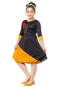 Black  Yellow Elegant Designed Girls Frock-thumb1