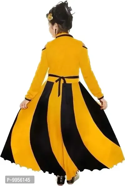 Black  Yellow Elegant Designed Girls Frock-thumb2