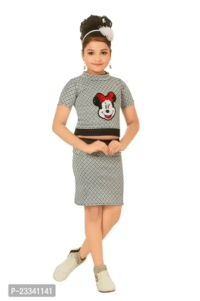 Trendy Cotton Blend Top and Skirt for Girl-thumb2