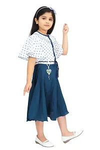 Stylish Blue Cotton Blend Printed Frocks For Girl-thumb2