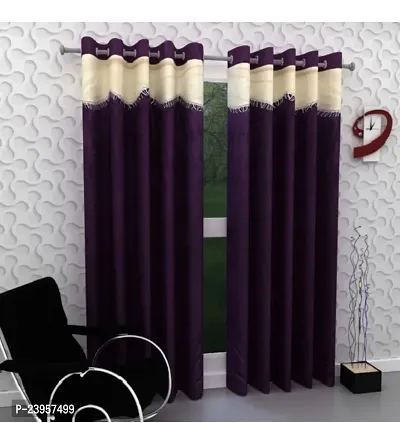 Stylish Brown Polyester Solid Window Curtains-thumb0