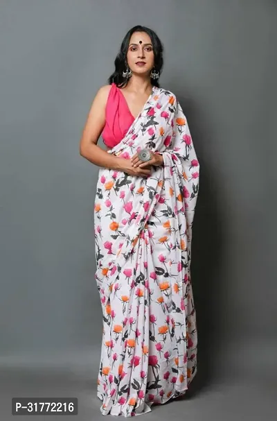 Stylish Chanderi Silk Saree with Blouse Piece-thumb0