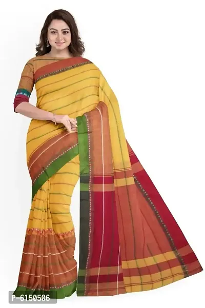 Attractive Cotton Saree with Blouse piece-thumb0