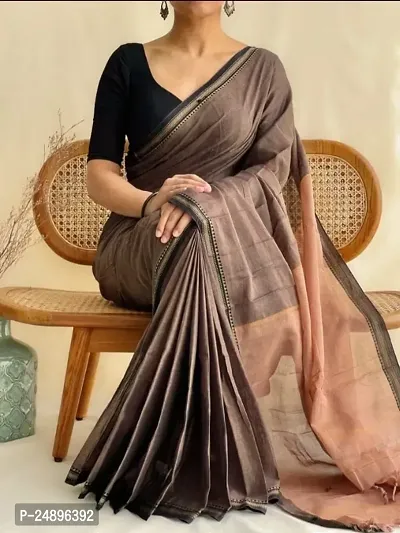Beautiful Cotton Saree with Blouse piece for Women-thumb0