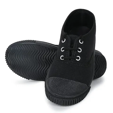 BEMAX Shoes for Unisex Children | Adults | Lace-Up | Black | Tennis Shoes | Size:-