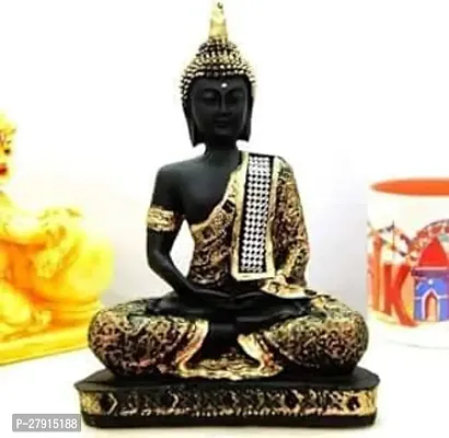 Goldiluxe Sitting Buddha Idol Statue Showpiece for Home Decoration and Gifting Decorative Showpiece  22 cm Polyresin  Copper  Pack of 1