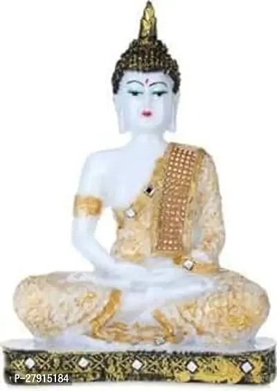 Goldiluxe Lord Buddha showpiece for Living Room Office Home Decor Vastu Gifts decoratie showpiece Golden White-thumb0