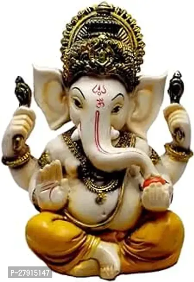 Goldiluxe Lord Siddh Ganesh Idol Handcrafted Eco Friendly Lord Ganpati Idol Figurine  Pack of 1