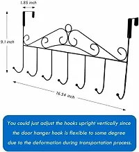 Multi - Functional Steel Over The Door Hook Hanger Organizer/Wall Hook Rack - Black (7 Hook)-thumb1