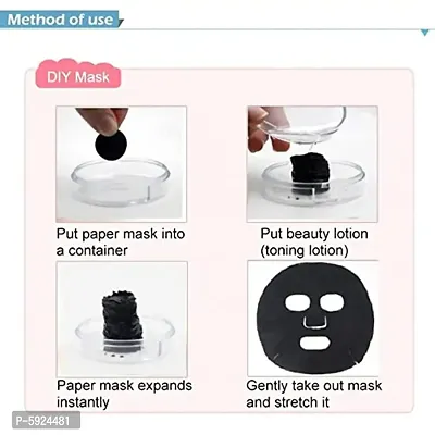 Bamboo Charcoal Facial Sheet Mask DIY Face Pack with Hair Curler (Pack of 50)-thumb4