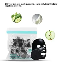 Bamboo Charcoal Facial Sheet Mask DIY Face Pack with Hair Curler (Pack of 50)-thumb4