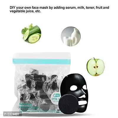 Bamboo Charcoal Facial Sheet Mask DIY Face Pack with Hair Curler (Pack of 50)-thumb5