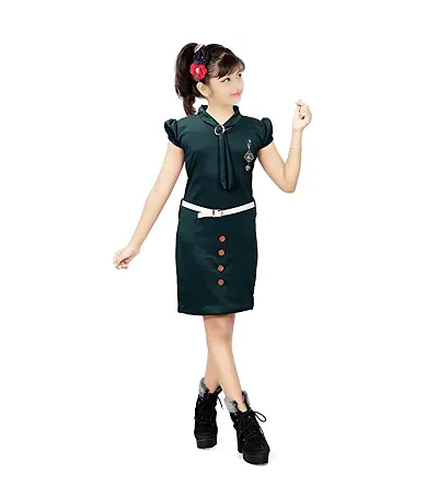 Fabulous Rayon Fit And Flare Dress For Girls