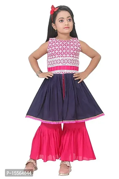 Trendy Cotton Kurti Palazzo Set For Baby Girls And Kids