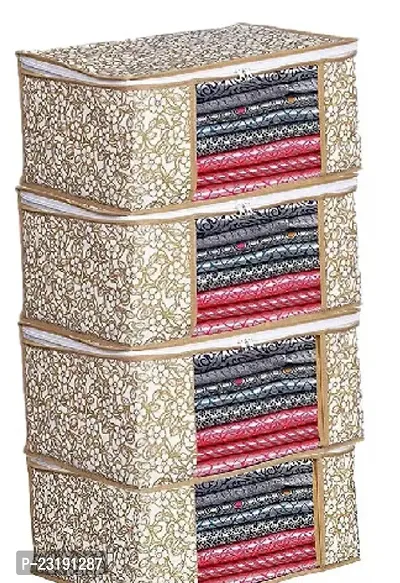 Stylish Beige Polyester Printed Organizers Pack Of 4