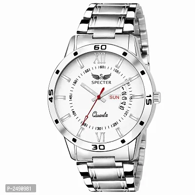 Silver Analog Watch With Metal Strap-thumb0