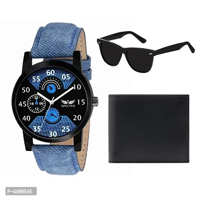 Stylish and Trendy Synthetic Starp Analog Watch with Sunglass  Wallet (Combo)