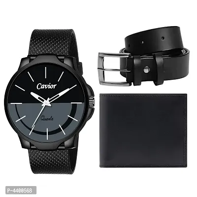 Stylish and Trendy Synthetic Starp Analog Watch with Belt  Wallet (Combo)