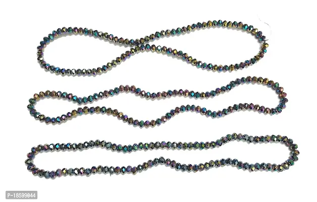 Beads  Crafts: Multicolor Round Crystal Beads 4mm for Jewellery Making (Pack of 5 Bead Lines / 145 Beads Each Line)